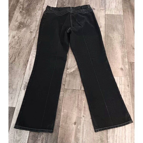 Retro Y2K Black High Rise Jean Women Sz 8 Rocky  Western Bill Blass Vintage Boho - Picture 4 of 8